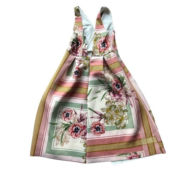 NWT ASOS DESIGN floral check midi dress fit flare sleeveless scuba knit 8 slit - Picture 4 of 11